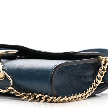 Chloe Suede Calfskin Mini Faye Shoulder Bag Majolica Blue 9 of 11