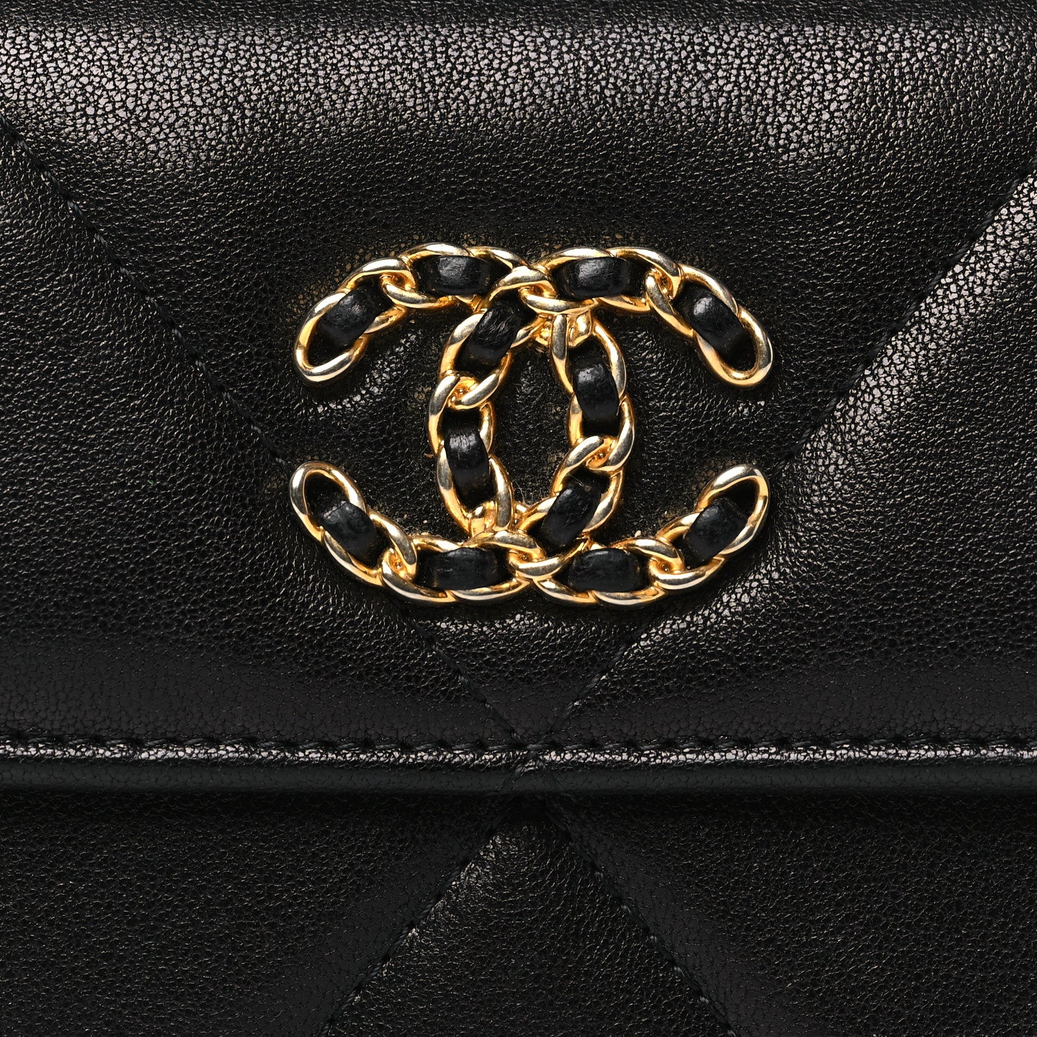 Chanel Lambskin Quilted Chanel 19 Flap Wallet Black 9 of 10