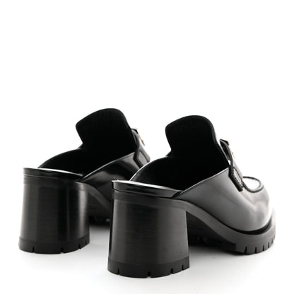 Hermes Calfskin Womens Flore 60 Mules 37.5 Black 4 of 9