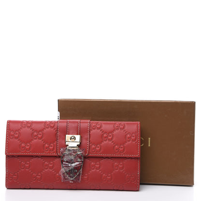 Gucci Guccissima Heart Lock Continental Wallet Red 8 of 8