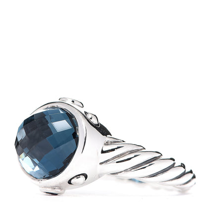 David Yurman Sterling Silver Hampton Blue Topaz Amethyst 11mm Renaissance Ring 52 6 2 of 4