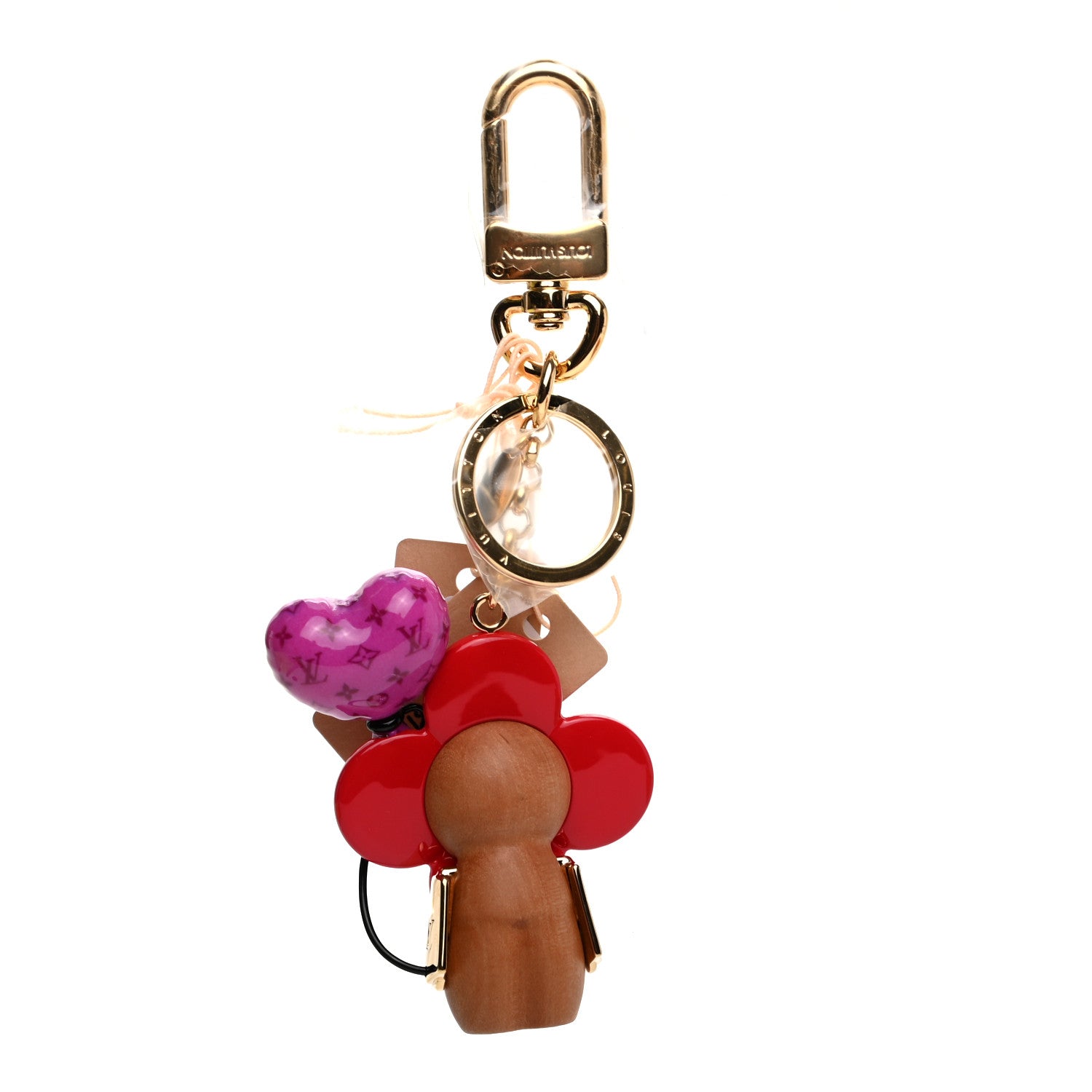 Louis Vuitton Resin Wood Vivienne Valentine Bag Charm Key Holder 2 of 6