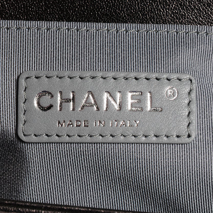 Chanel Metallic Lambskin Perforated Medium Boy Flap Dark Silver 7 of 9