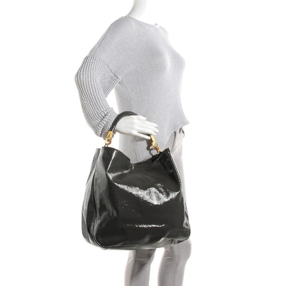 Saint Laurent Textured Patent Large Roady Hobo Grey 2 of 7