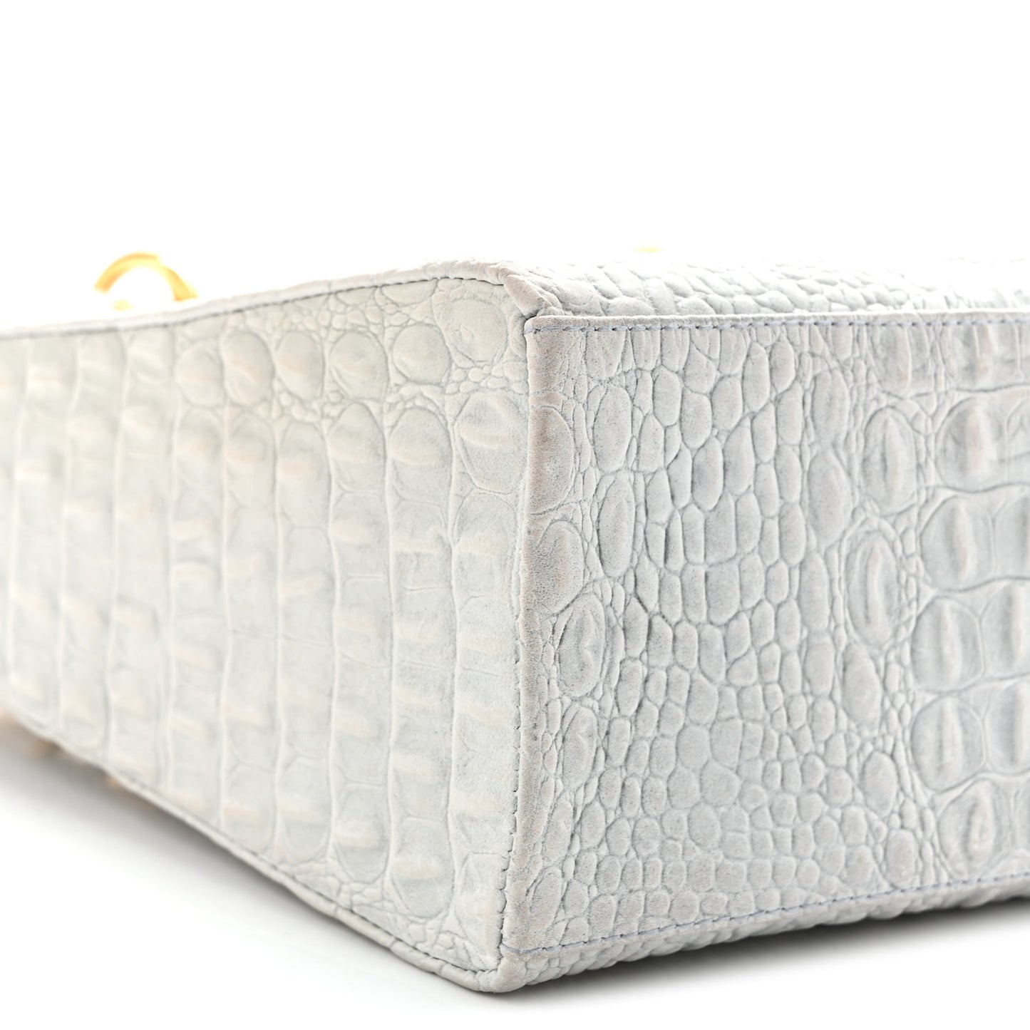 Calfskin Alligator Embossed Medium Lady Dior Light Blue
