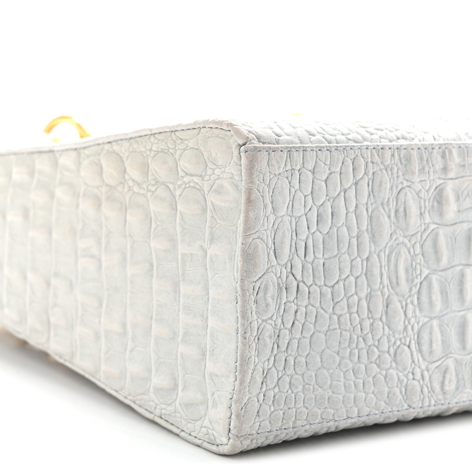 Christian Dior Calfskin Alligator Embossed Medium Lady Dior Light Blue 10 of 12