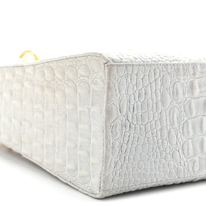 Christian Dior Calfskin Alligator Embossed Medium Lady Dior Light Blue 10 of 12