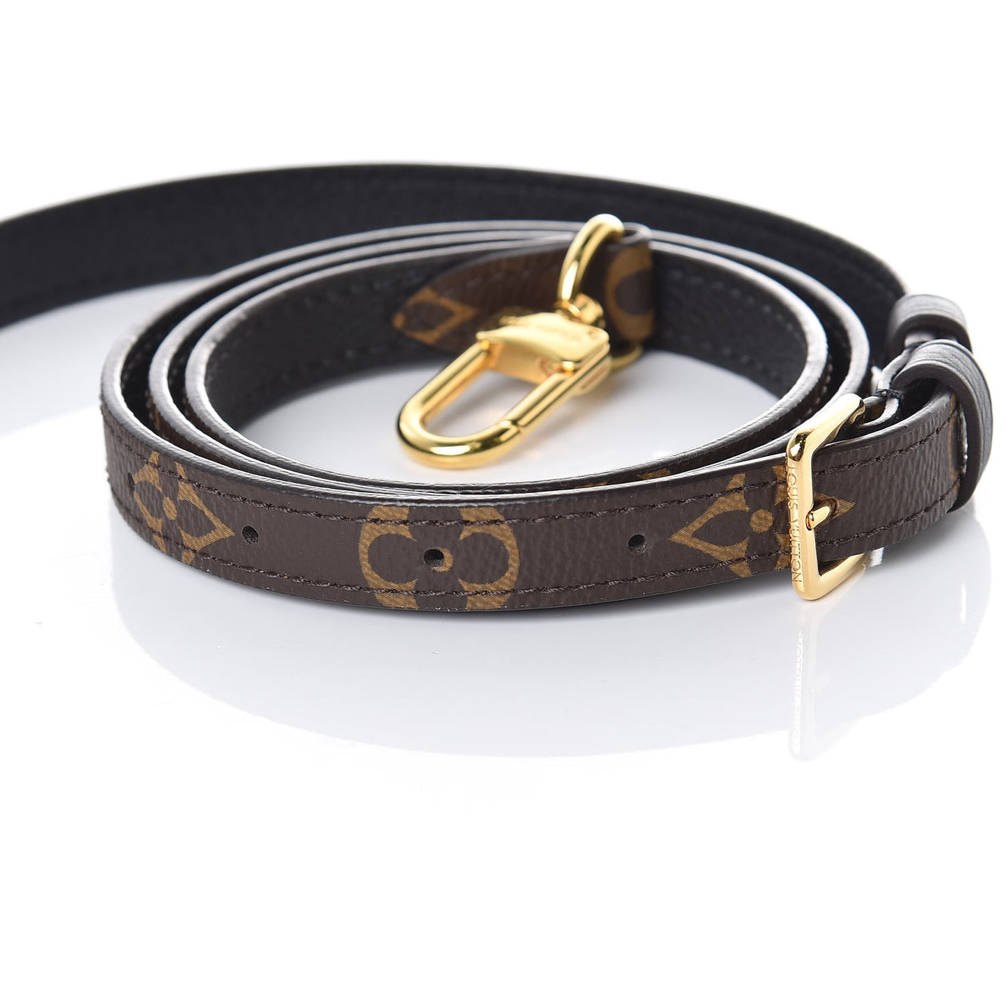 Calfskin Monogram Marignan Adjustable Shoulder Strap Black