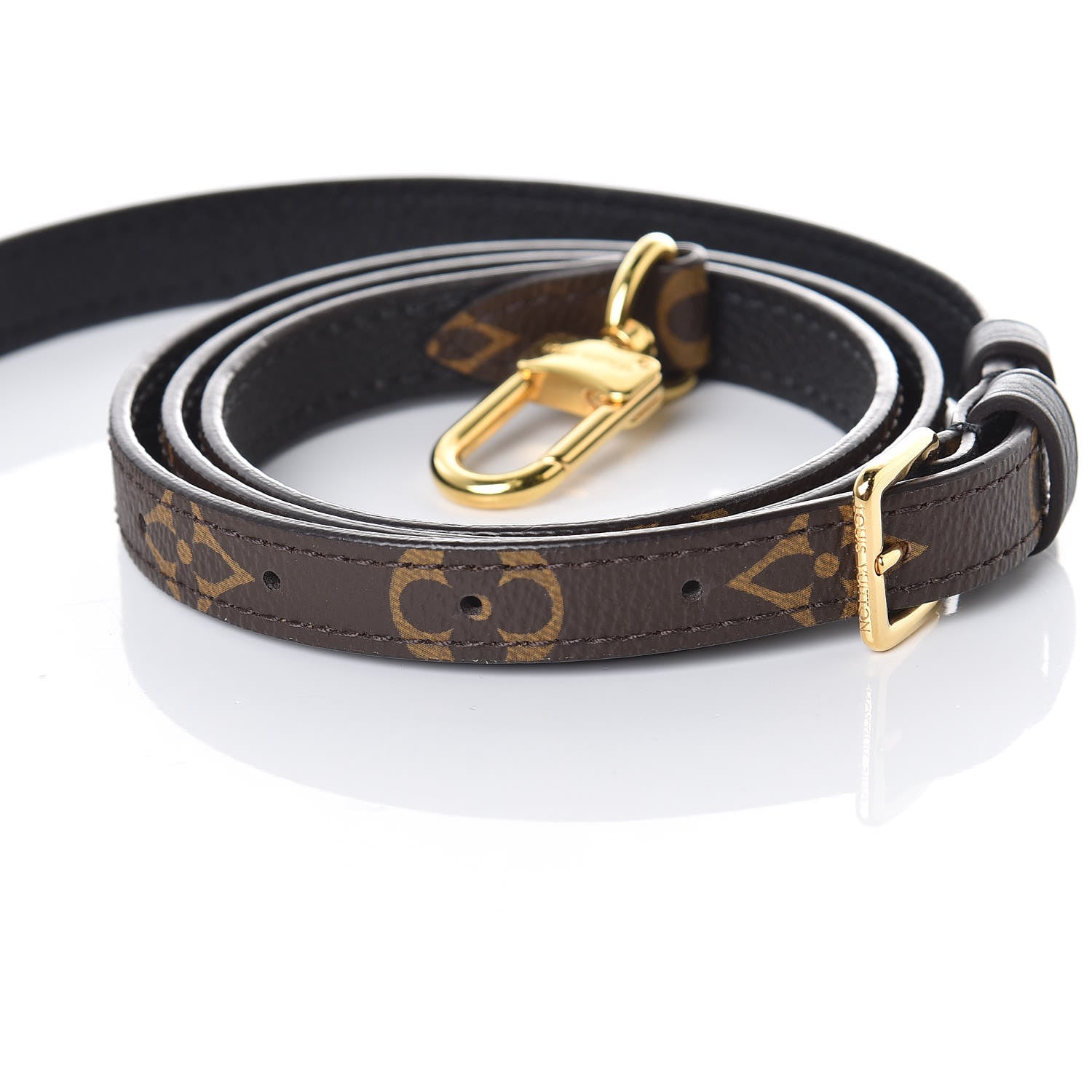 Louis Vuitton Calfskin Monogram Marignan Adjustable Shoulder Strap Black 3 of 3