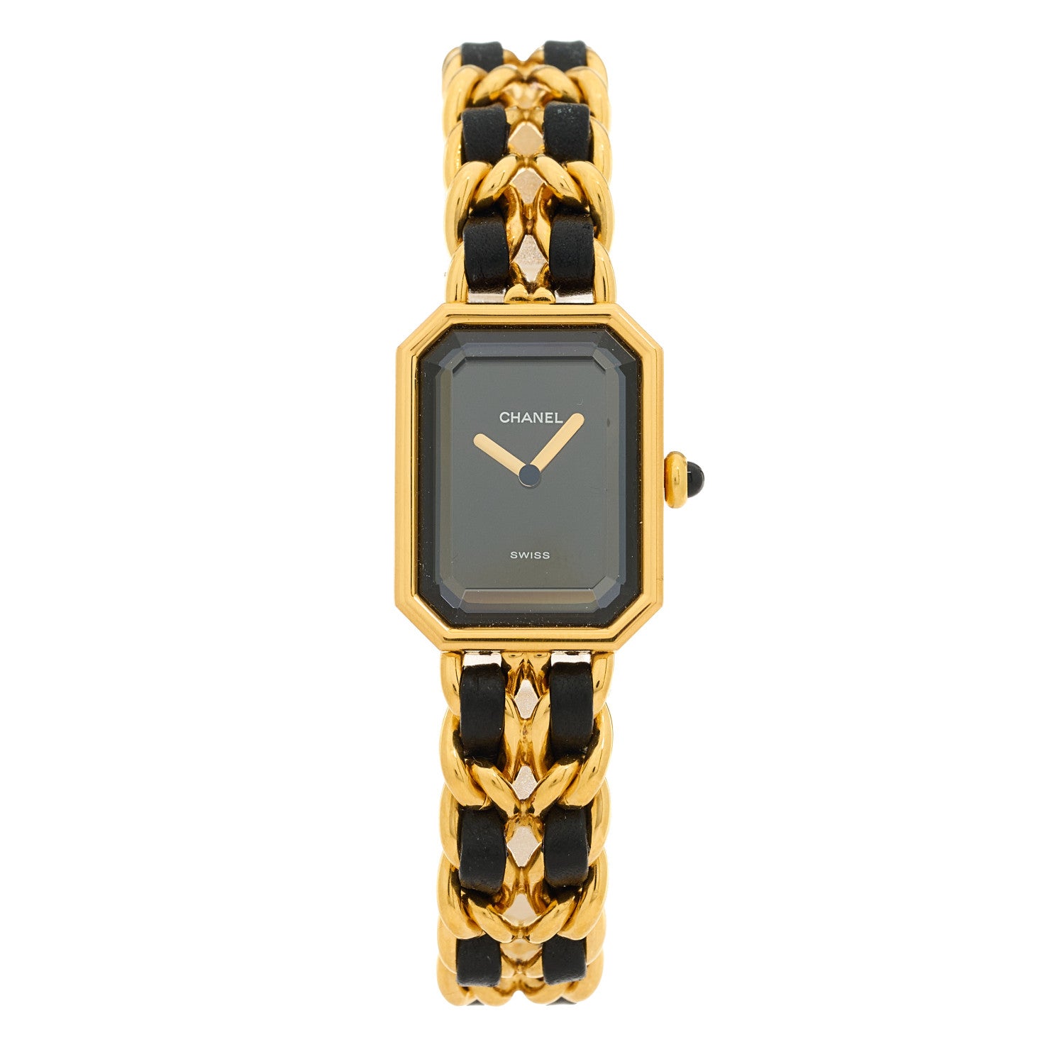Chanel Stainless Steel Lambskin 20mm Chain Premiere Quartz Watch Gold XL 1 of 4