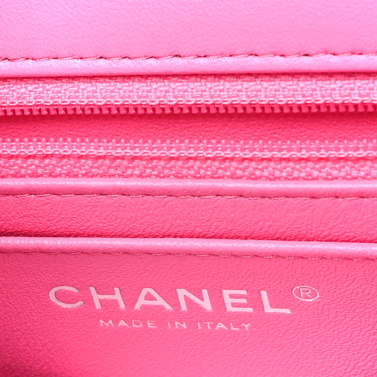 Chanel Lambskin Quilted Mini Rectangular Flap Neon Pink 6 of 11