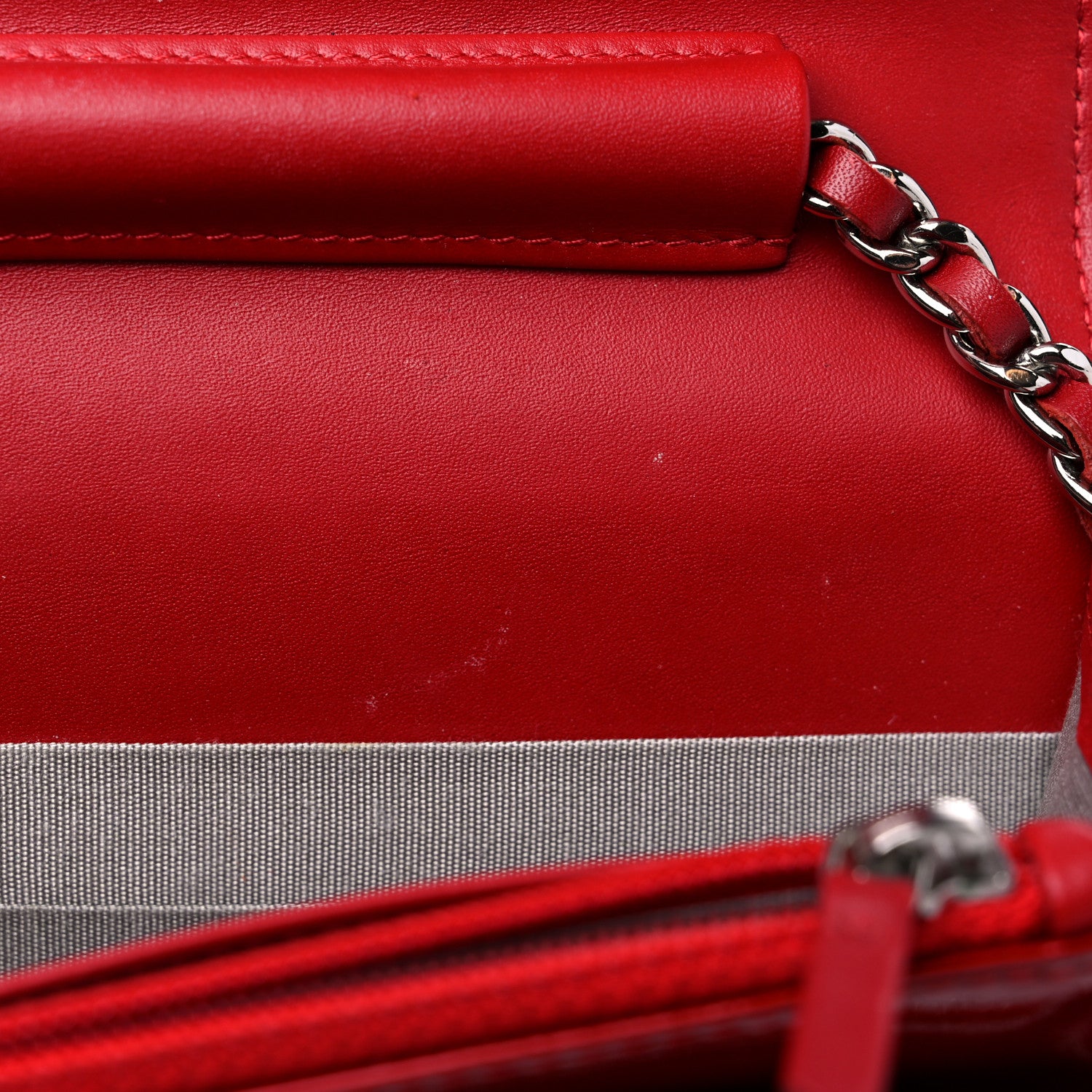 Chanel Patent Quilted Brilliant Wallet On Chain WOC Red 12 of 18