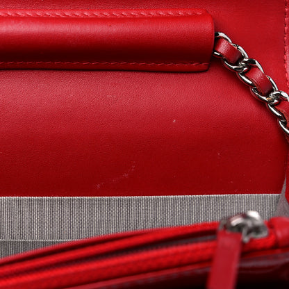 Chanel Patent Quilted Brilliant Wallet On Chain WOC Red 12 of 18