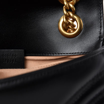 Gucci Calfskin Matelasse Mini GG Marmont Shoulder Bag Black 9 of 10