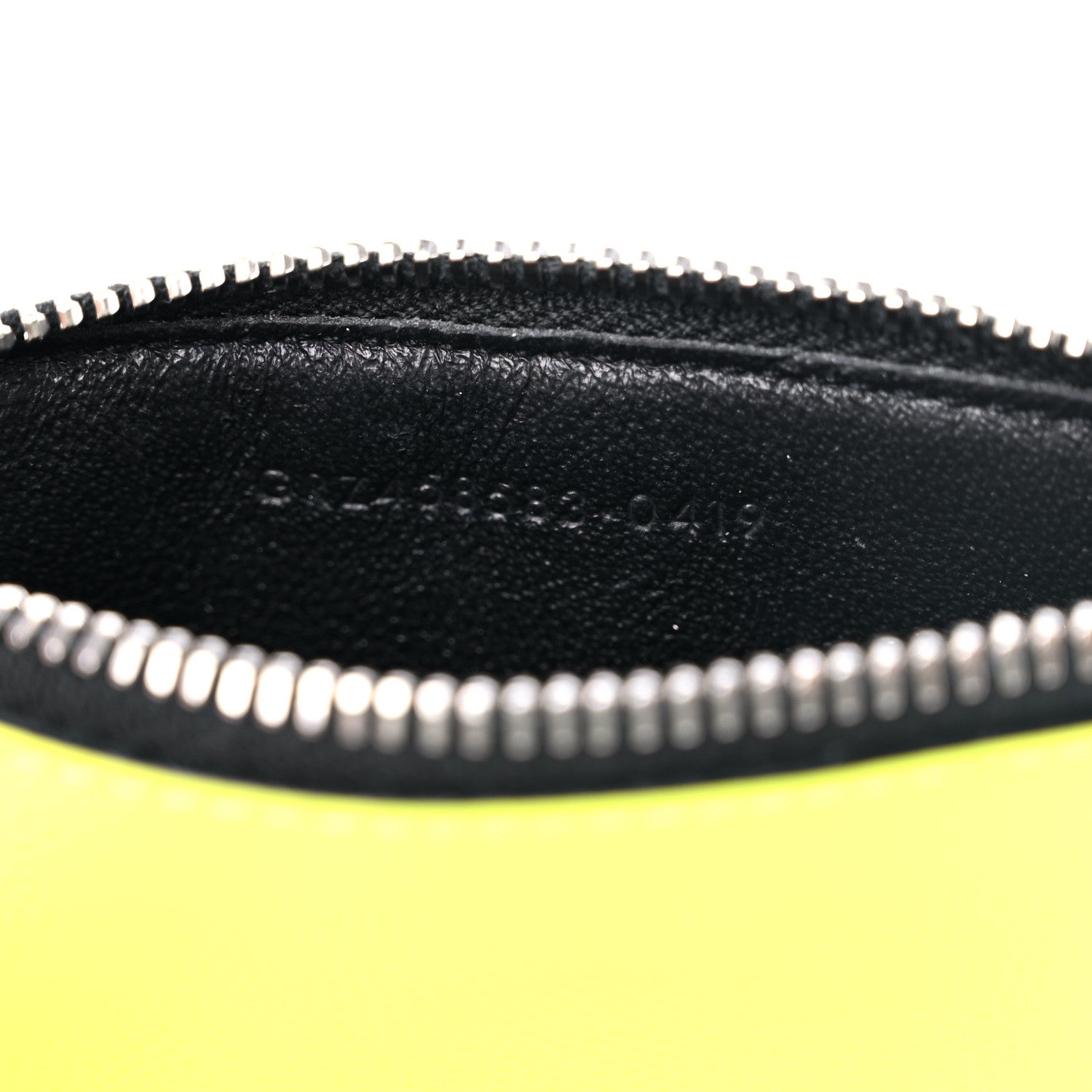 Saint Laurent Patent Calfskin 5 Fragments Zip Card Case Neon Yellow 7 of 8