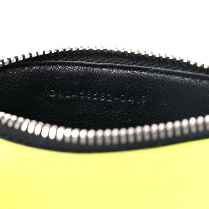 Saint Laurent Patent Calfskin 5 Fragments Zip Card Case Neon Yellow 7 of 8