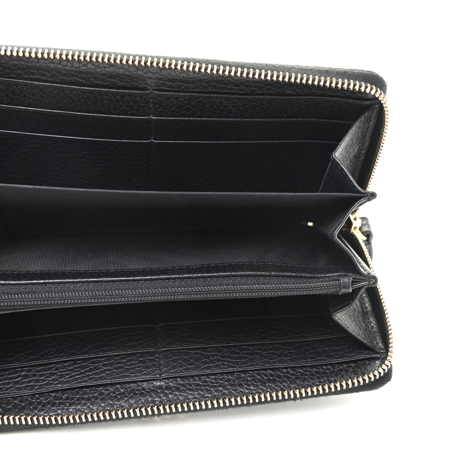Gucci Dollar Calfskin GG Marmont Zip Around Wallet Black 5 of 6