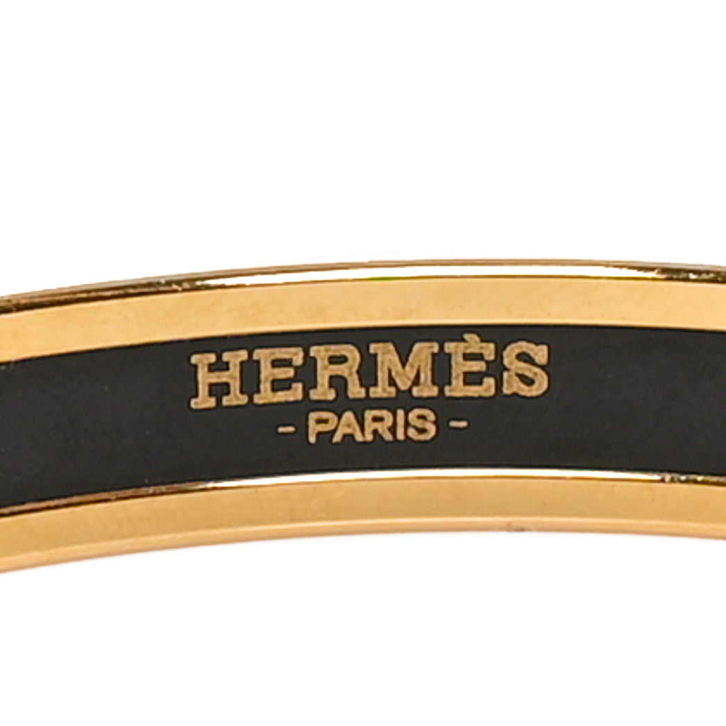 Hermes Enamel Printed Jaguar Quetzal Bracelet 65 Black White 4 of 5