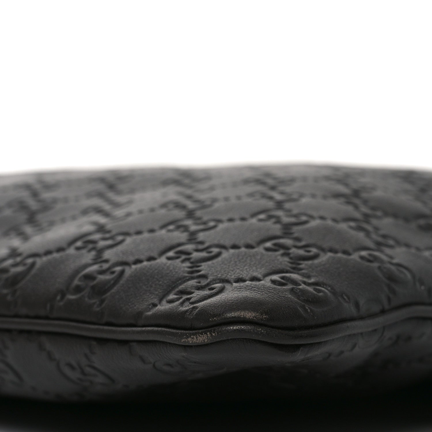 Gucci Guccissima Medium Flat Messenger Bag Black 10 of 10