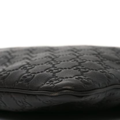 Gucci Guccissima Medium Flat Messenger Bag Black 10 of 10