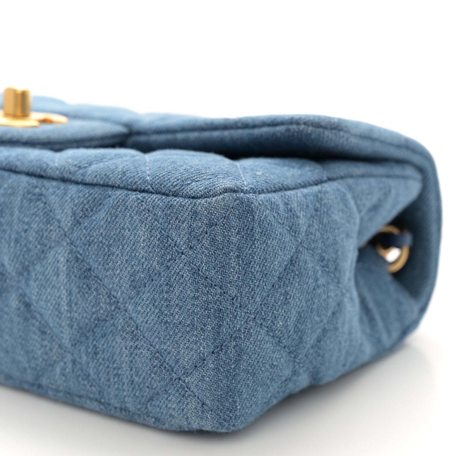 Chanel Denim Quilted Mini Pearl Crush Rectangular Flap Blue 10 of 11