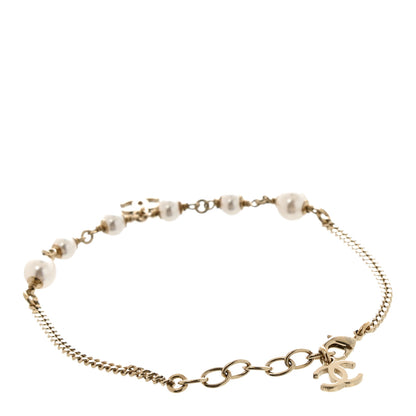 Chanel Pearl CC Chain Anklet Gold Pearly White 3 of 4
