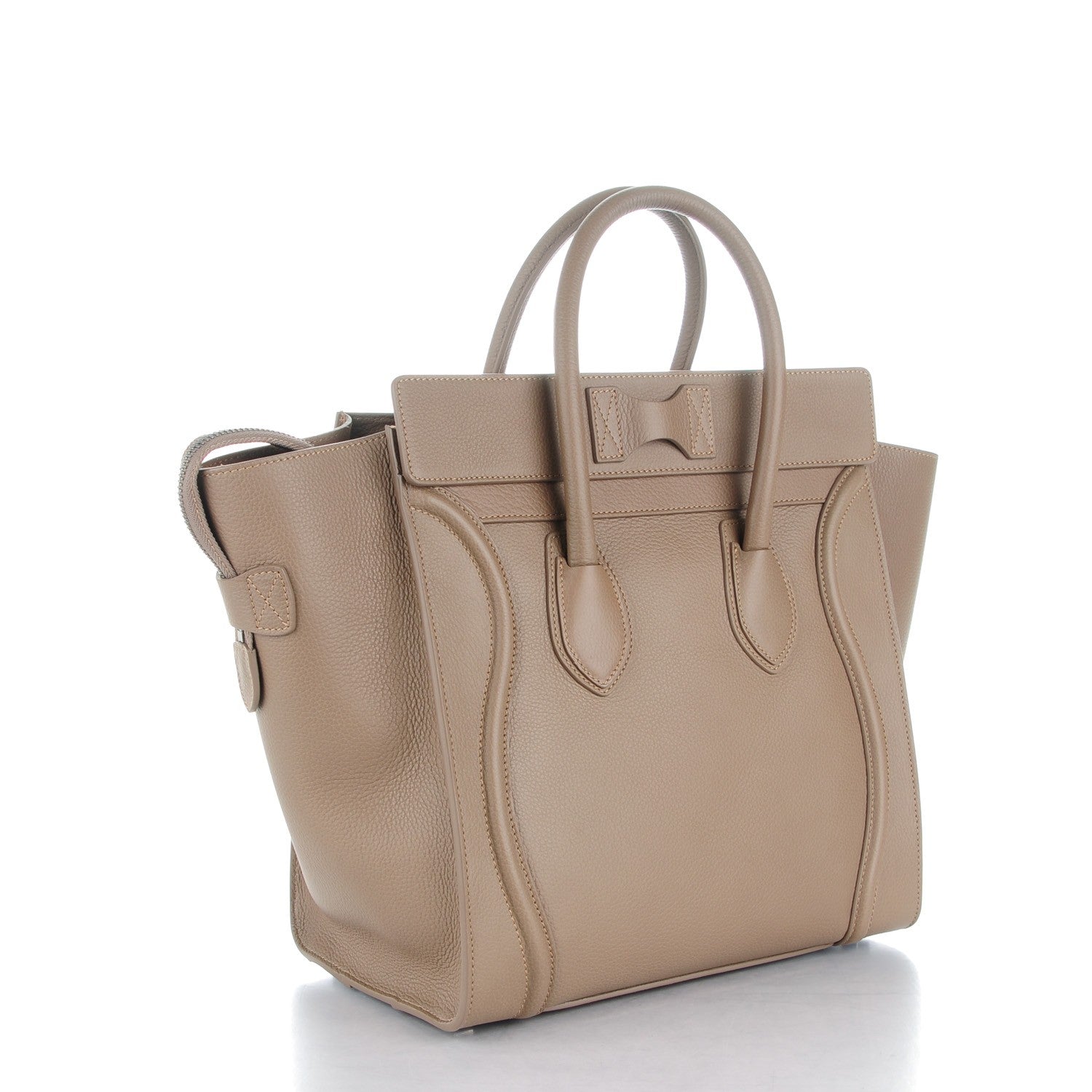 Celine Drummed Calfskin Mini Luggage Taupe 3 of 8