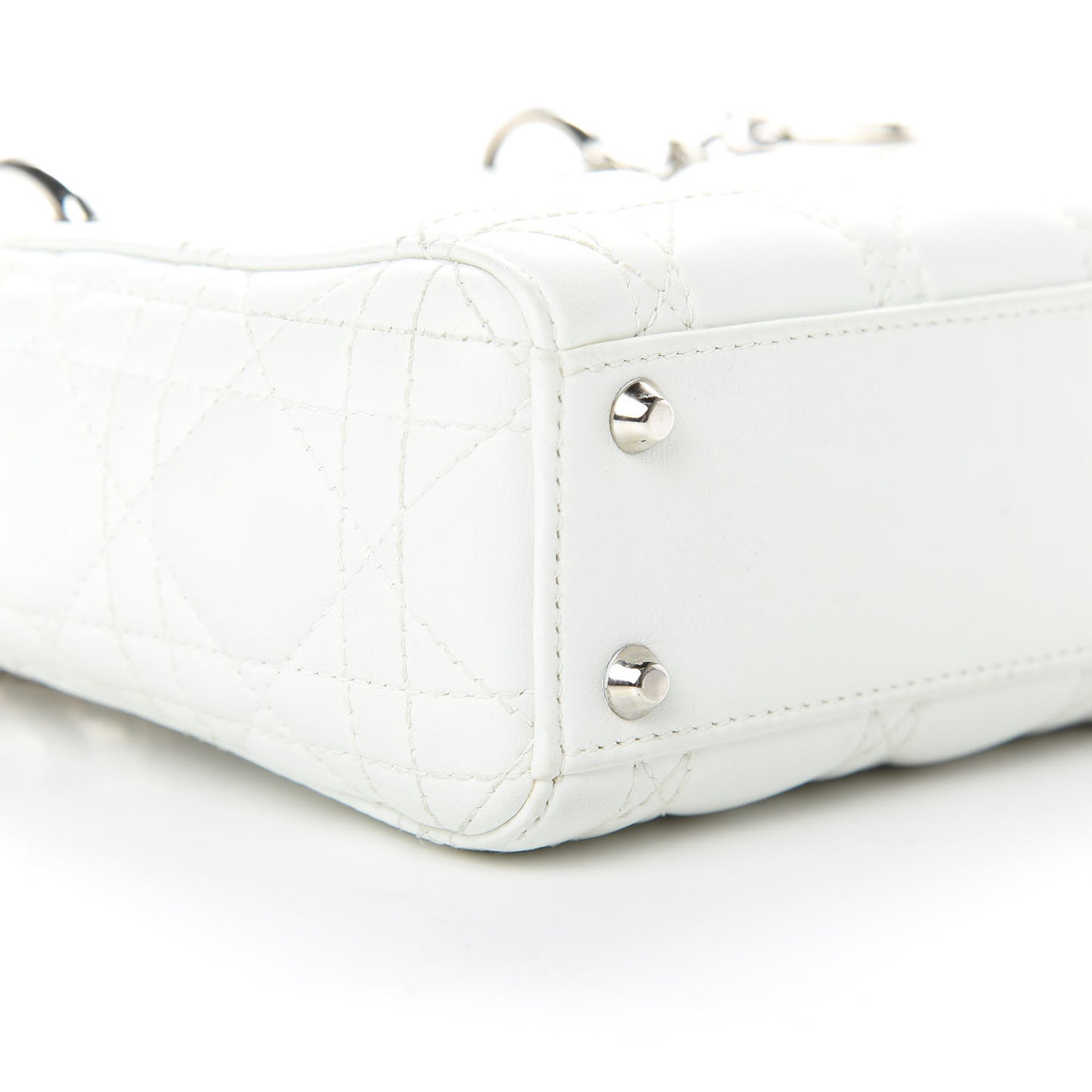 Lambskin Cannage Mini Lady Dior White