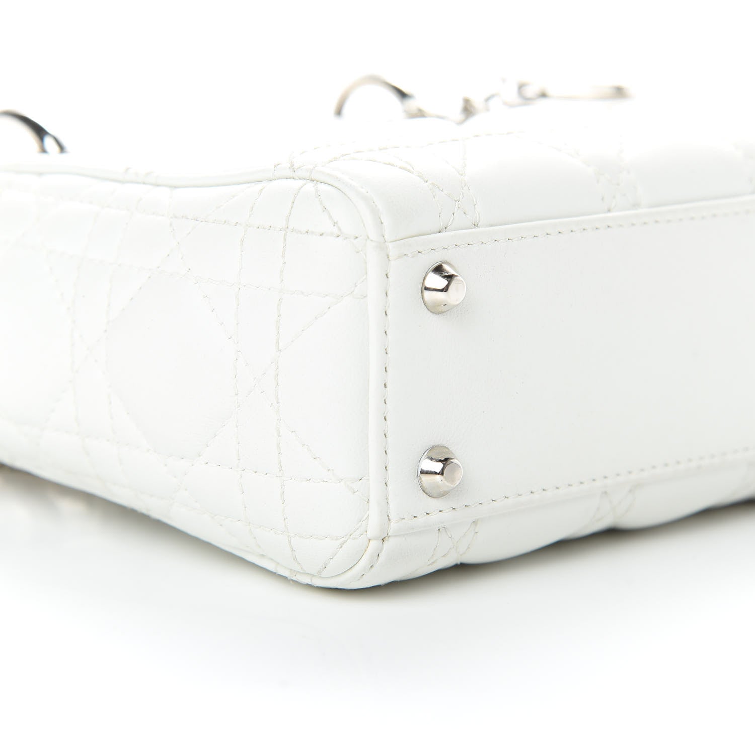 Christian Dior Lambskin Cannage Mini Lady Dior White 9 of 14