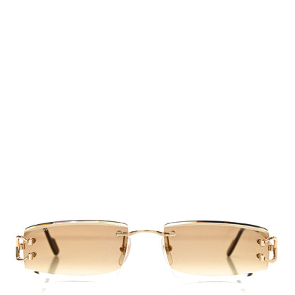 Cartier Metal Rimless C Decor Rectangular Sunglasses CT0465S Gold 2 of 7