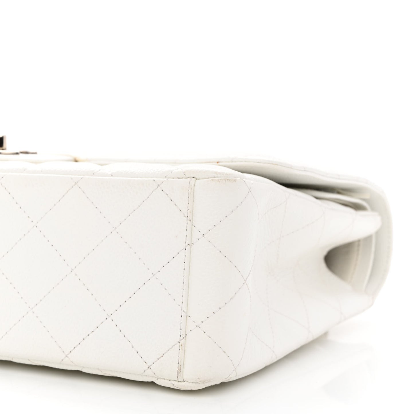Caviar Quilted Maxi Double Flap White