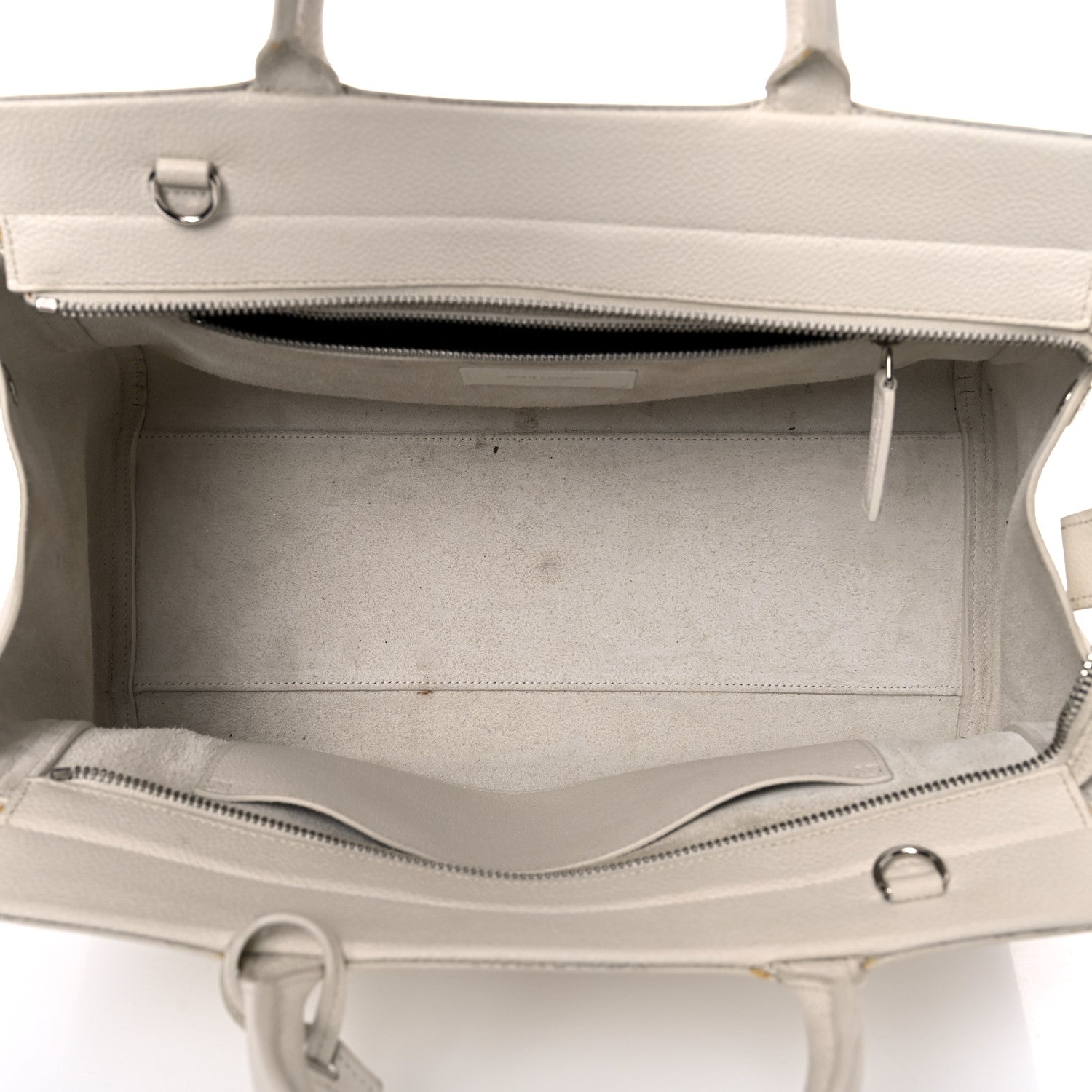 Saint Laurent Grained Calfskin Small Rive Gauche White 5 of 35