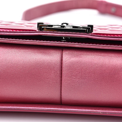 Chanel Metallic Patent Calfskin Quilted Medium Boy Flap Pink 10 of 17