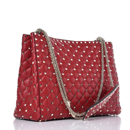 Valentino Garavani Nappa Rockstud Spike Shoulder Tote Rosso Valentino 3 of 6