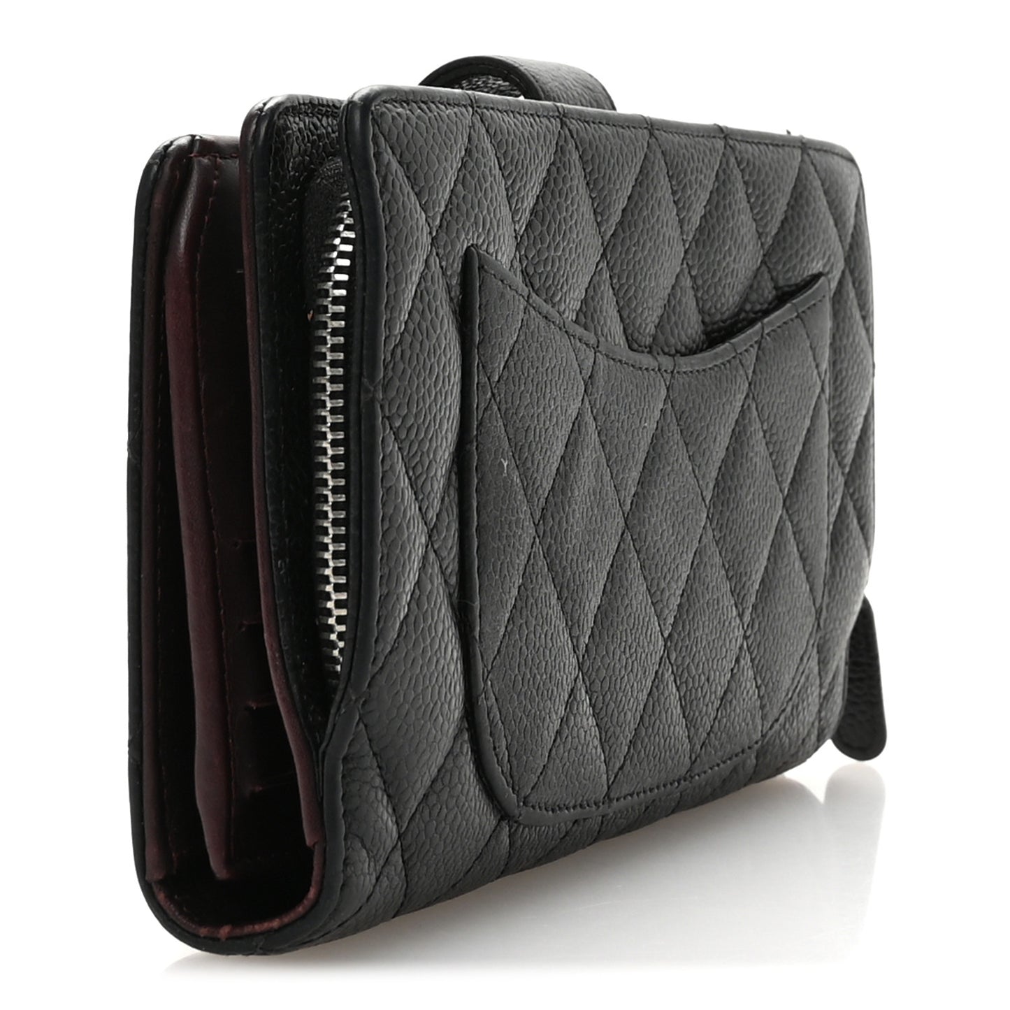 Caviar Quilted CC French Wallet Black