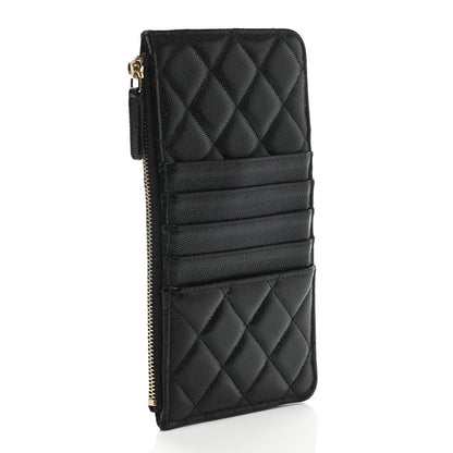 Chanel Caviar Quilted Classic Flat Wallet Pouch Black 3 of 8