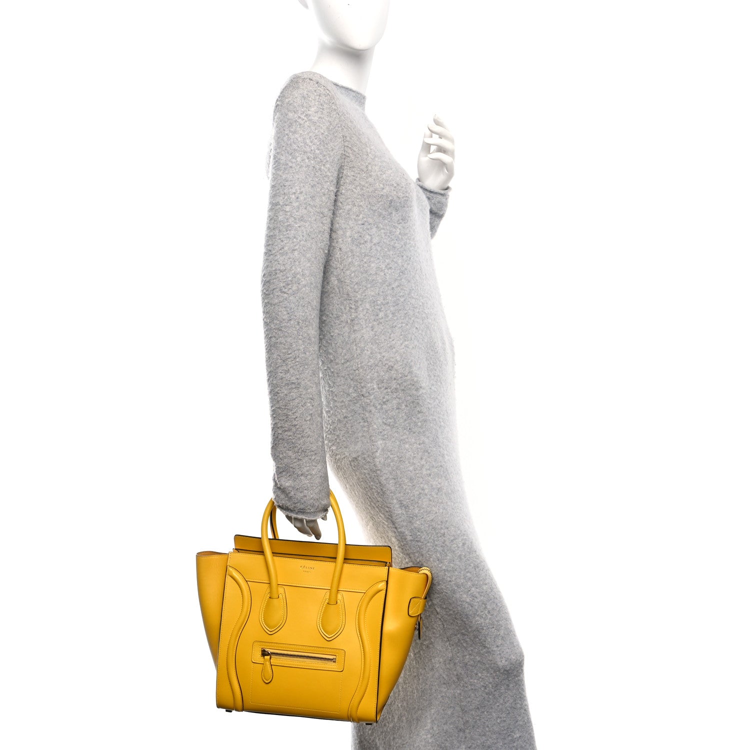Celine Smooth Calfskin Micro Luggage Citron 3 of 11