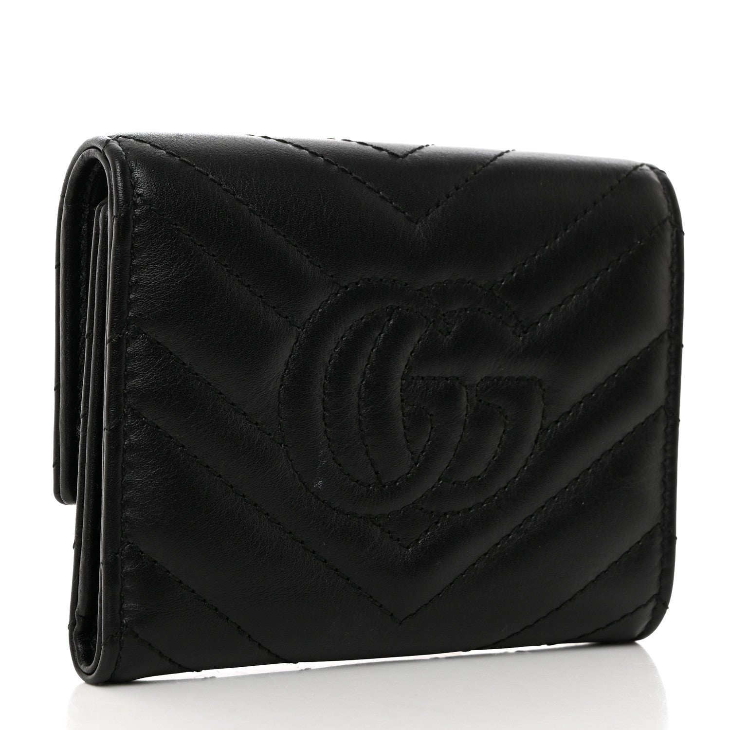 Gucci Calfskin Matelasse GG Marmont Wallet Black 3 of 8