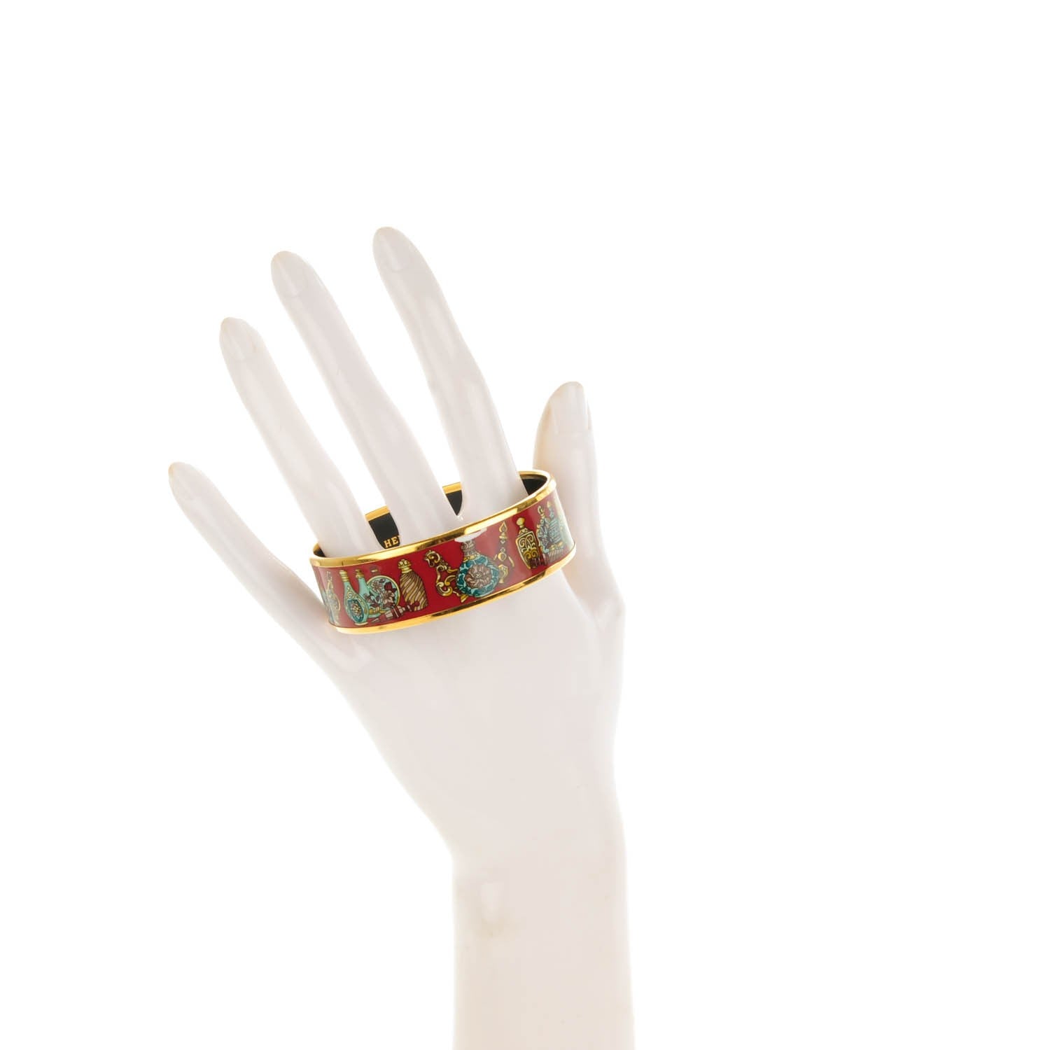 Hermes Enamel Printed Wide Flacons Bracelet 65 2 of 6