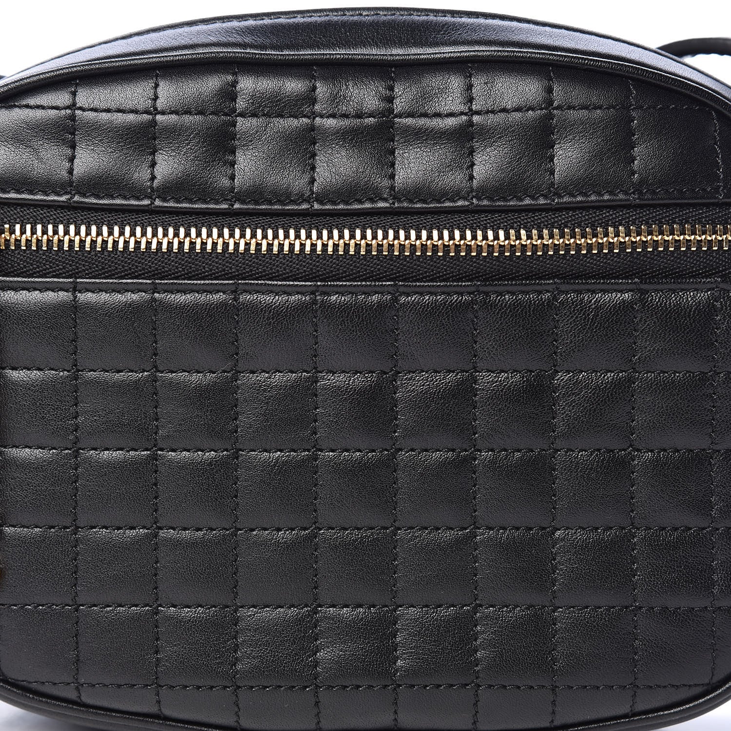 Celine Calfskin Quilted Small C Charm Bag Black 11 of 11