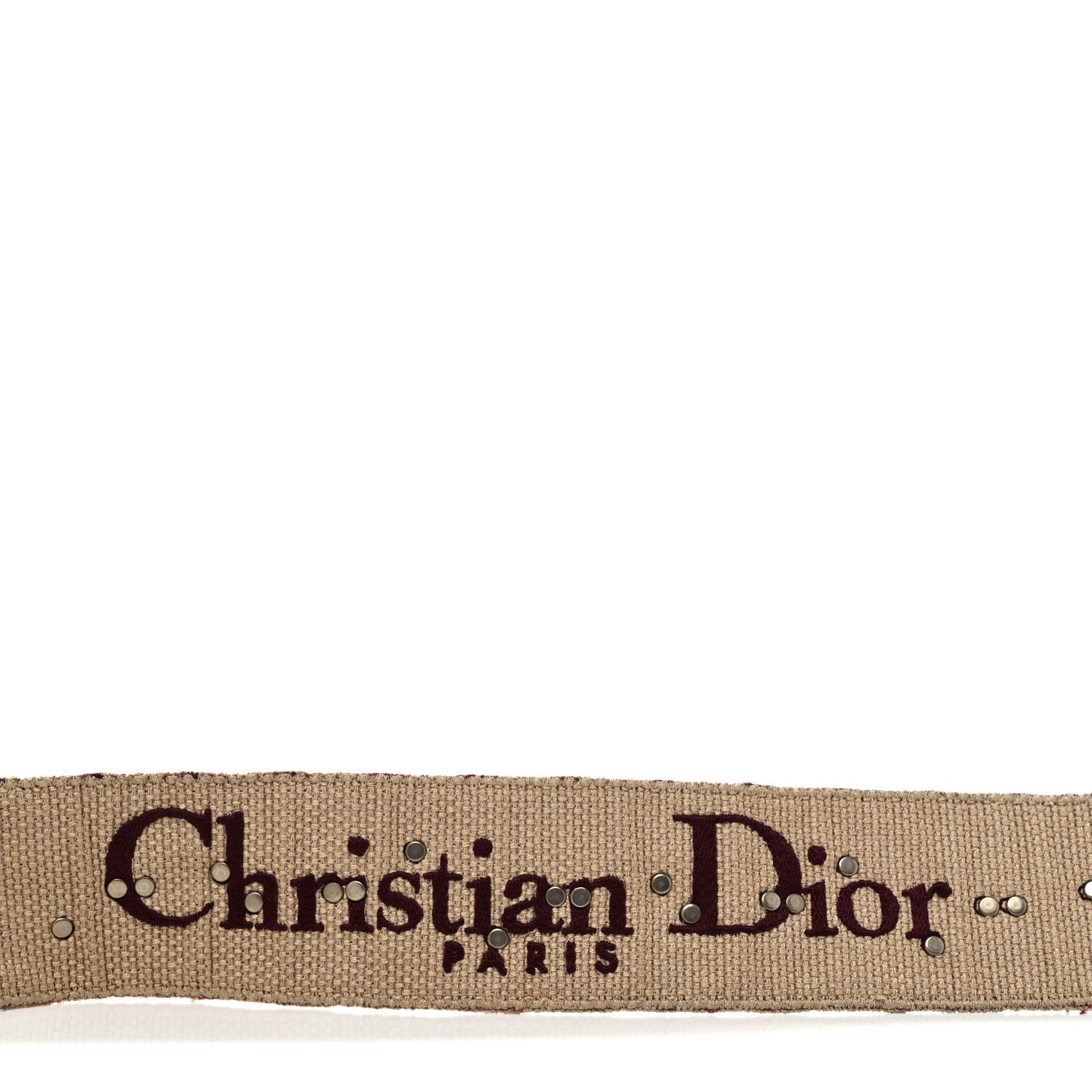 Christian Dior Oblique Studded Shoulder Strap Burgundy 3 of 4