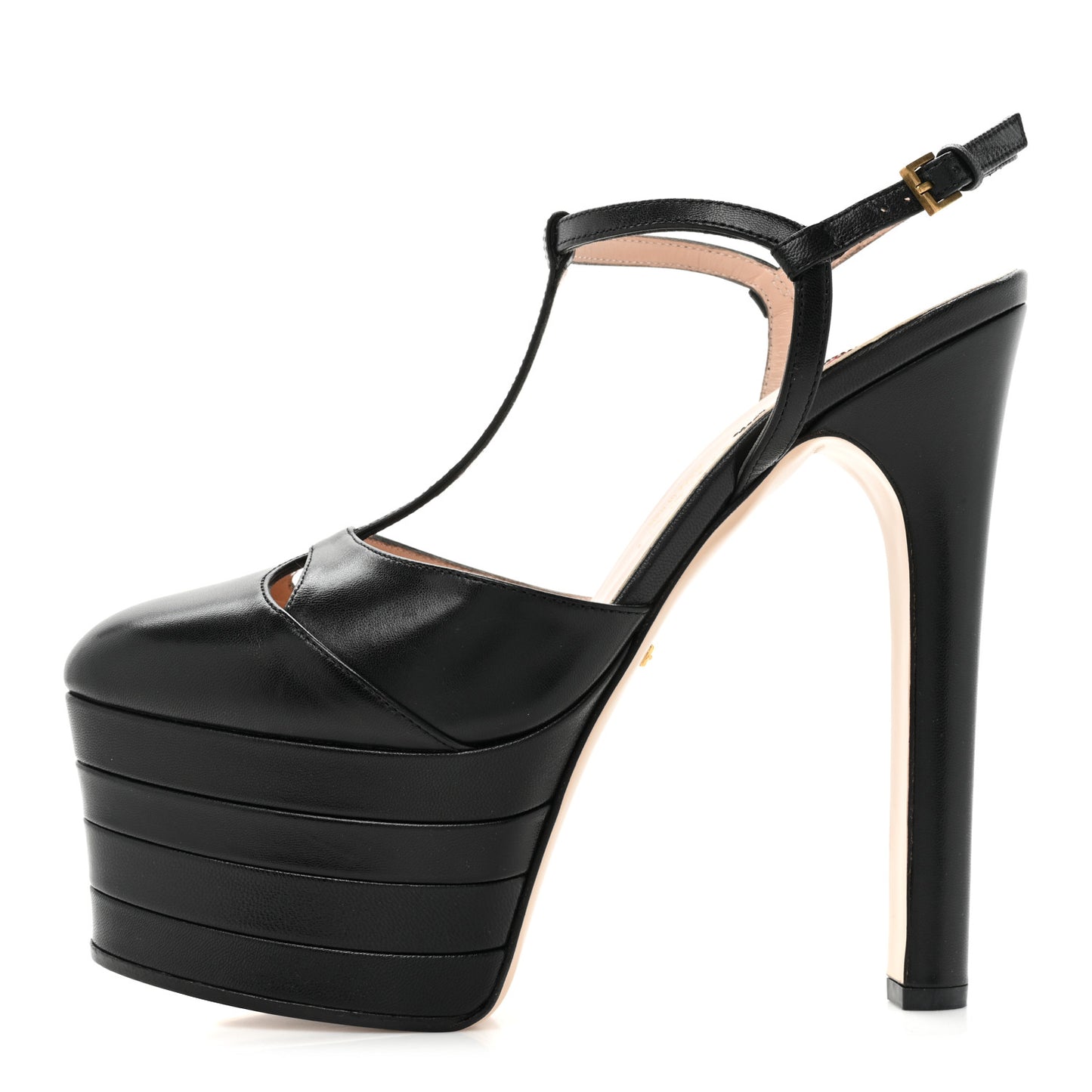 Malaga Kid T Strap Platform Pumps 38 Black