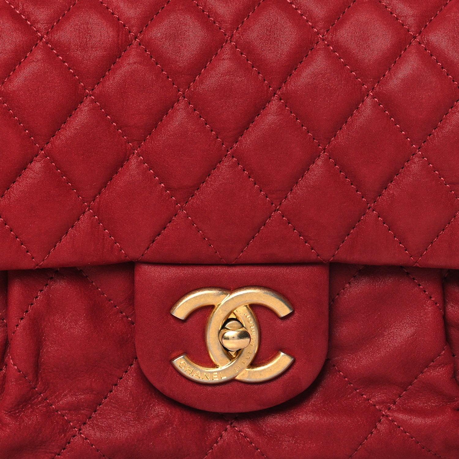 Chanel Iridescent Calfskin Large Chic Quilt Flap Red 8 of 10