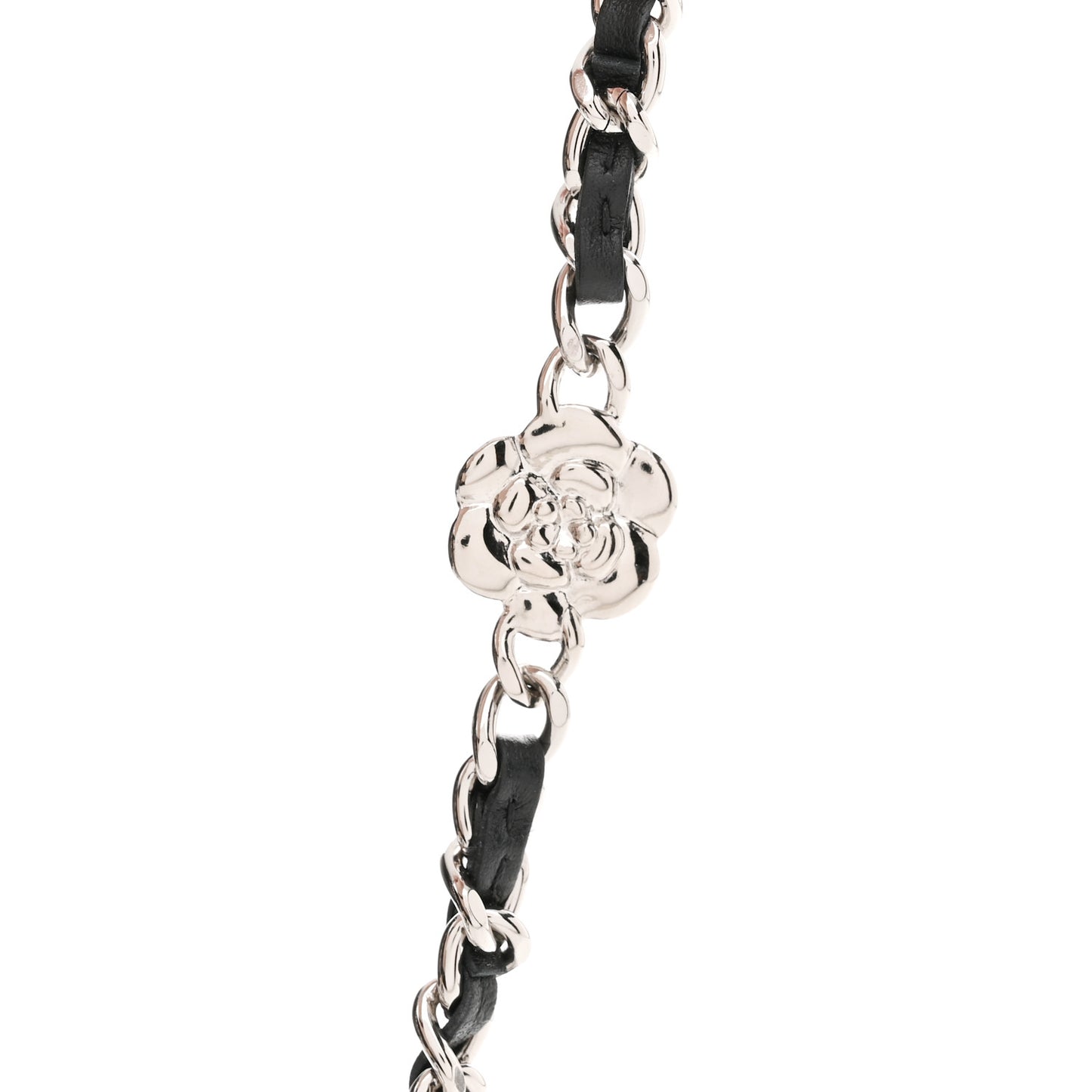 Caviar Camellia Embossed Wallet On Chain WOC Black