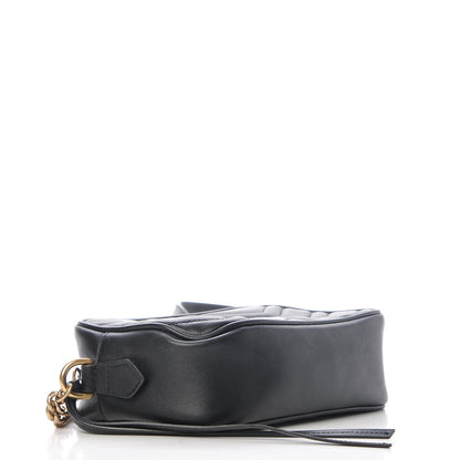 Gucci Calfskin Matelasse Mini GG Marmont Chain Shoulder Bag Black 4 of 8