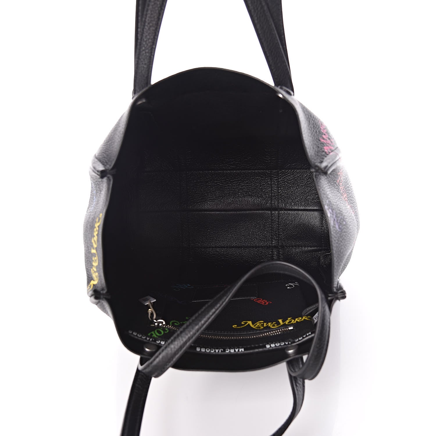 Marc Jacobs X New York Magazine Grained Calfskin The Tag Tote Black 5 of 9
