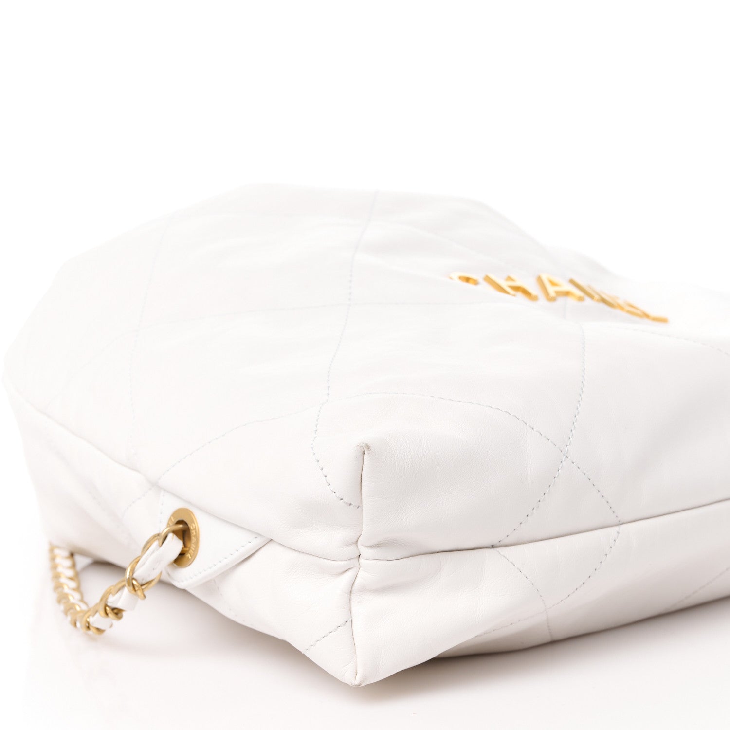 Chanel Shiny Calfskin Quilted Chanel 22 Backpack White 9 of 10