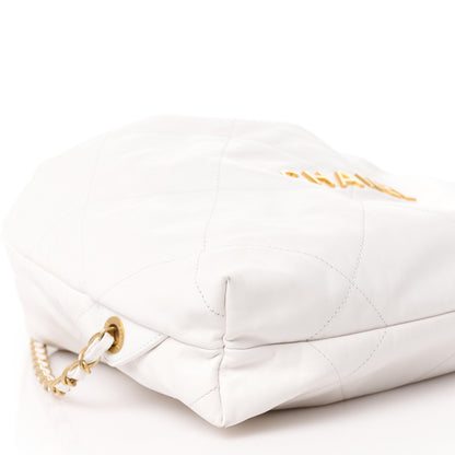 Chanel Shiny Calfskin Quilted Chanel 22 Backpack White 9 of 10