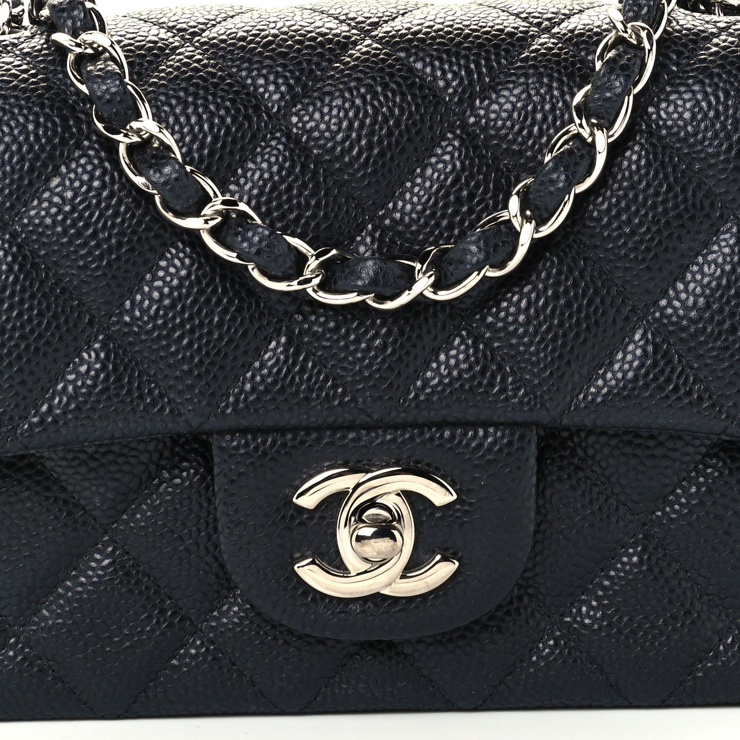 Caviar Quilted Mini Rectangular Flap Black