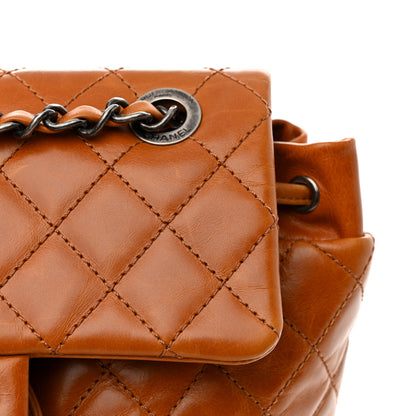 Chanel Glazed Calfskin Quilted Small Salzburg Mountain Backpack Brown 12 of 13